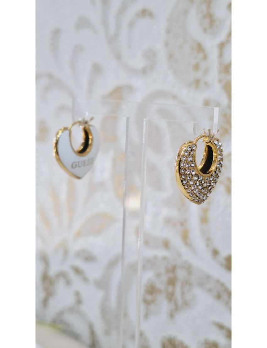 Brincos Aço Guess Coração2