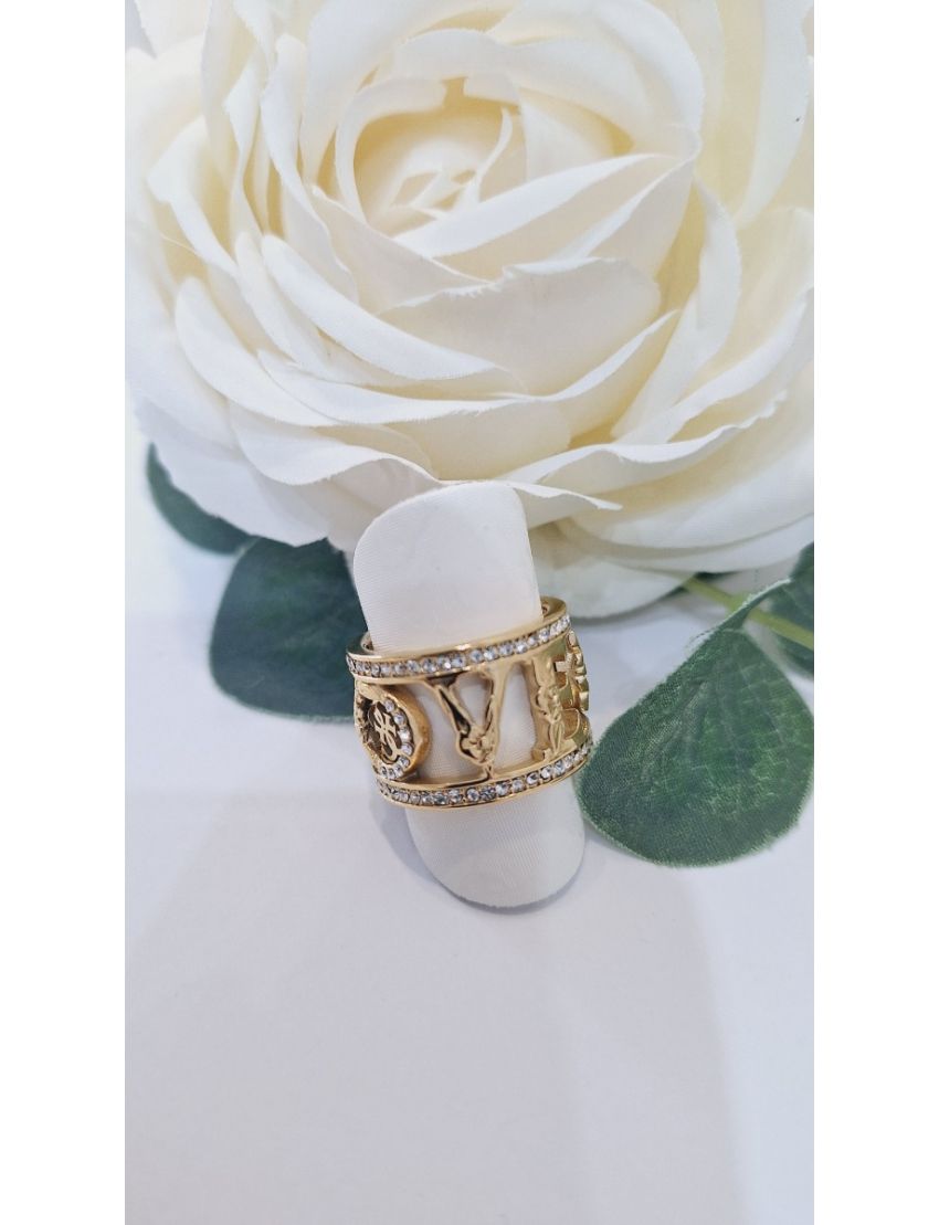 Anel Aço Guess Love D.