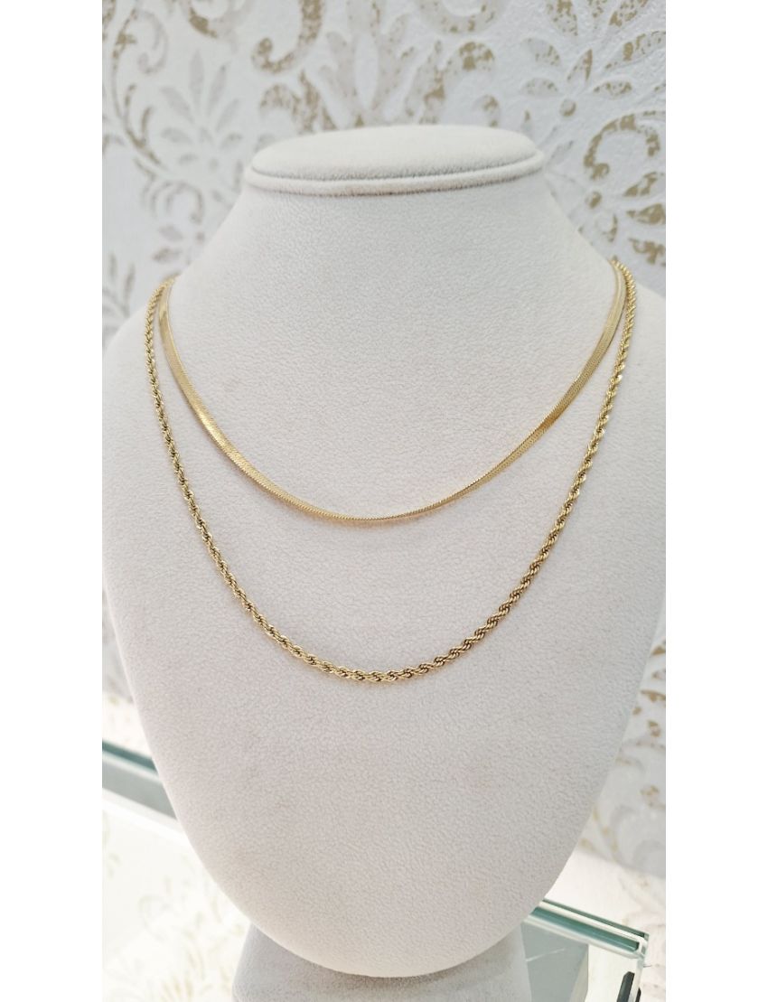 Colar duplo Aço Lotus D.