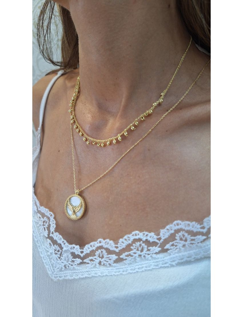 Fio Prata Dourada Bola pendentes