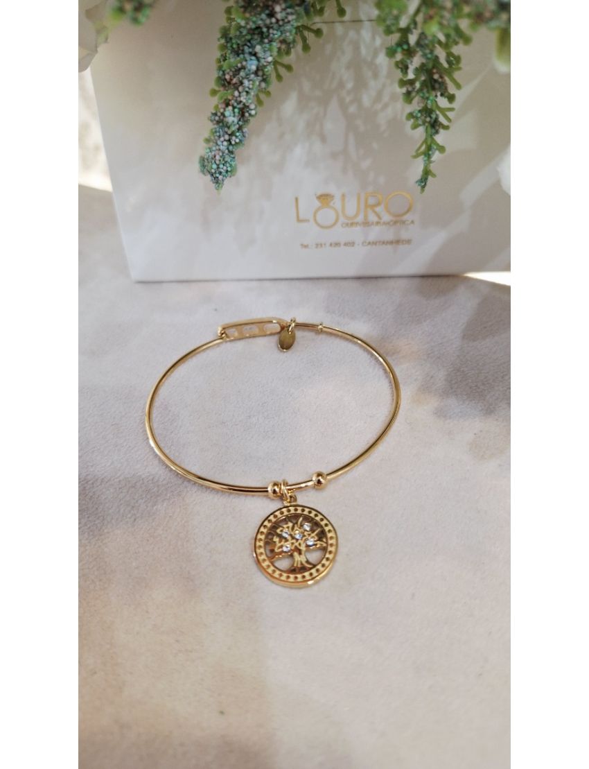 Pulseira Aço Lotus D. Pendente Arvore da Vida
