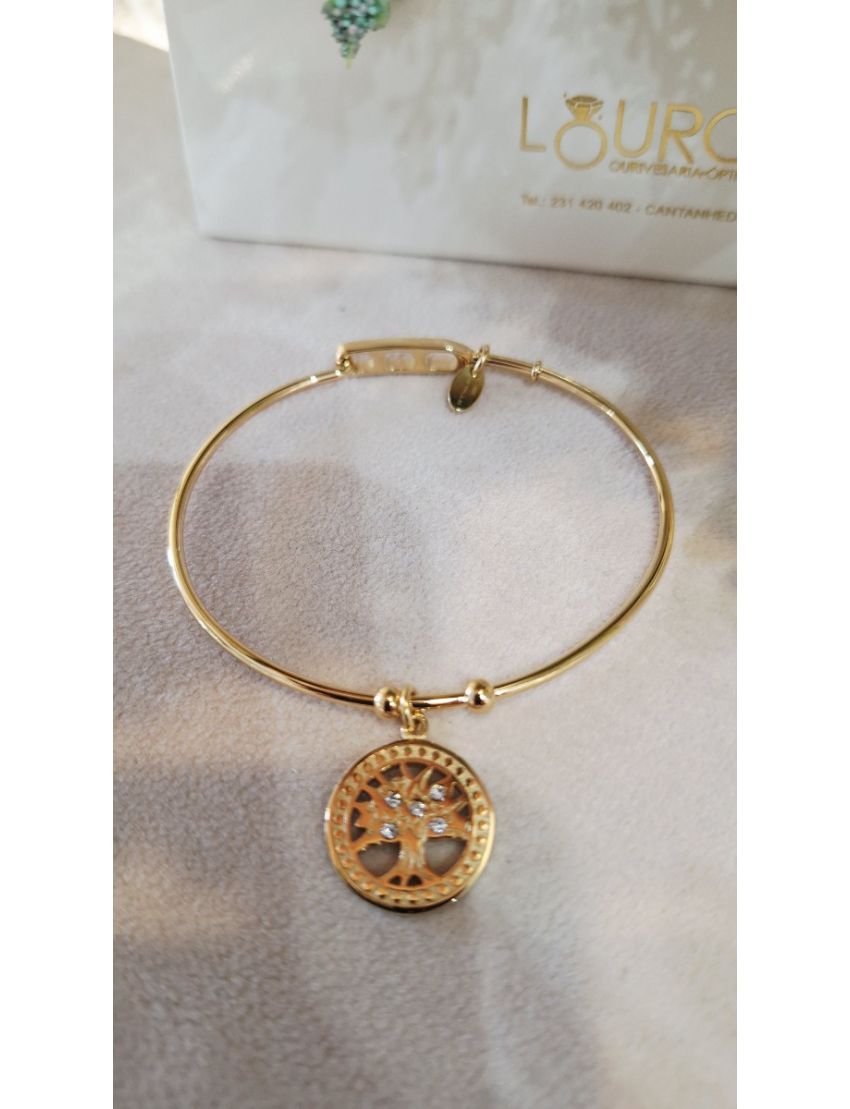 Pulseira Aço Lotus D. Pendente Arvore da Vida