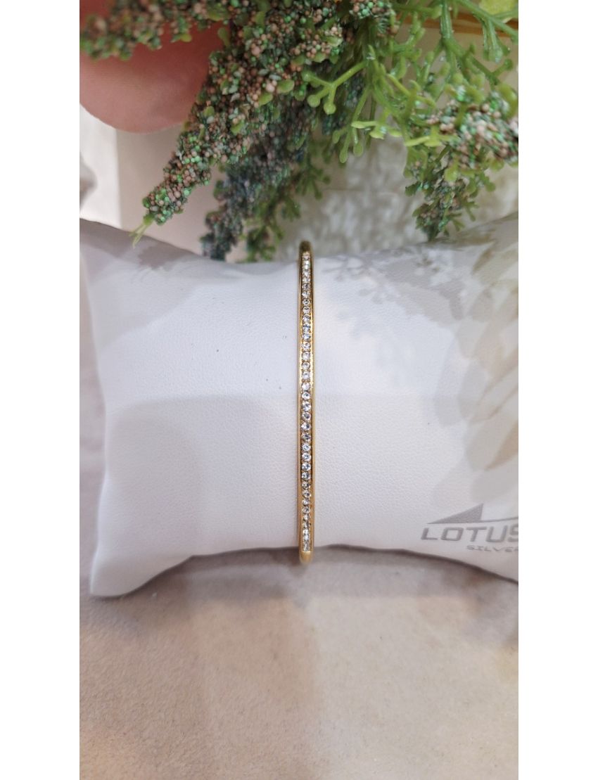 Pulseira Aço Lotus Escrava c/ pedras