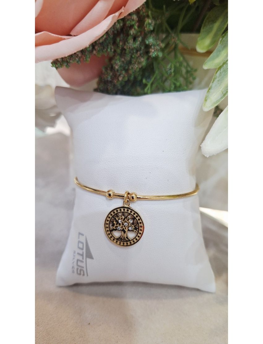 Pulseira Aço Lotus D. Pendente Arvore da Vida