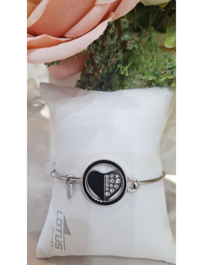 Pulseira Aço Lotus Coração1