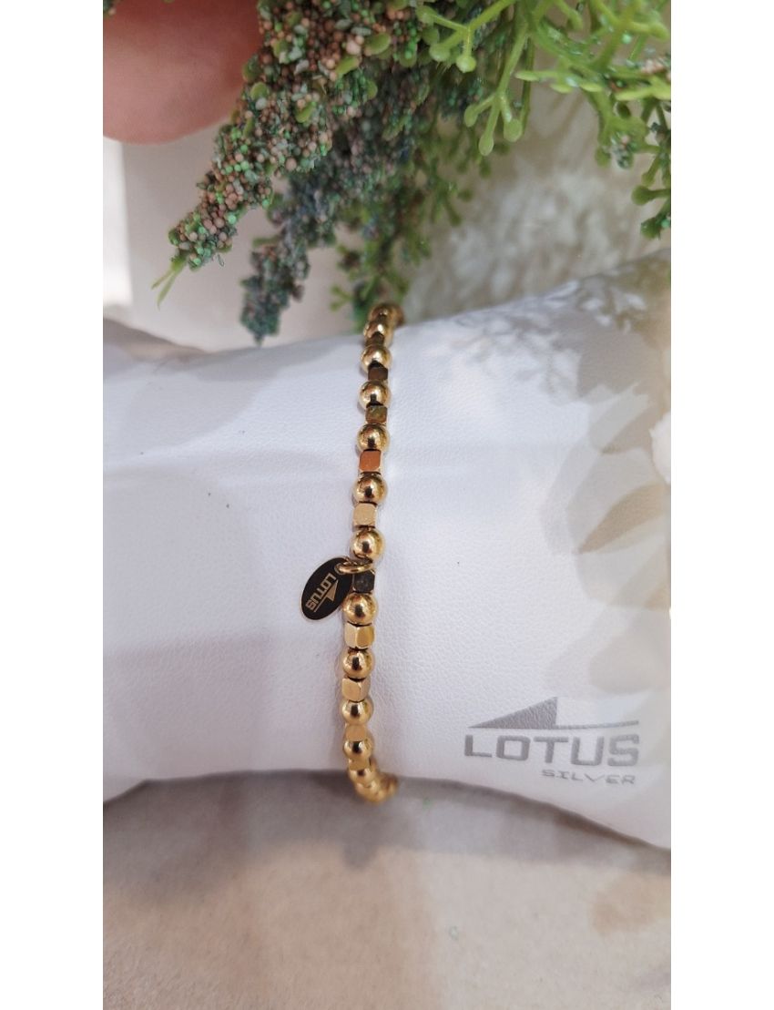 Pulseira Aço Lotus Bolas e Quadrados D.