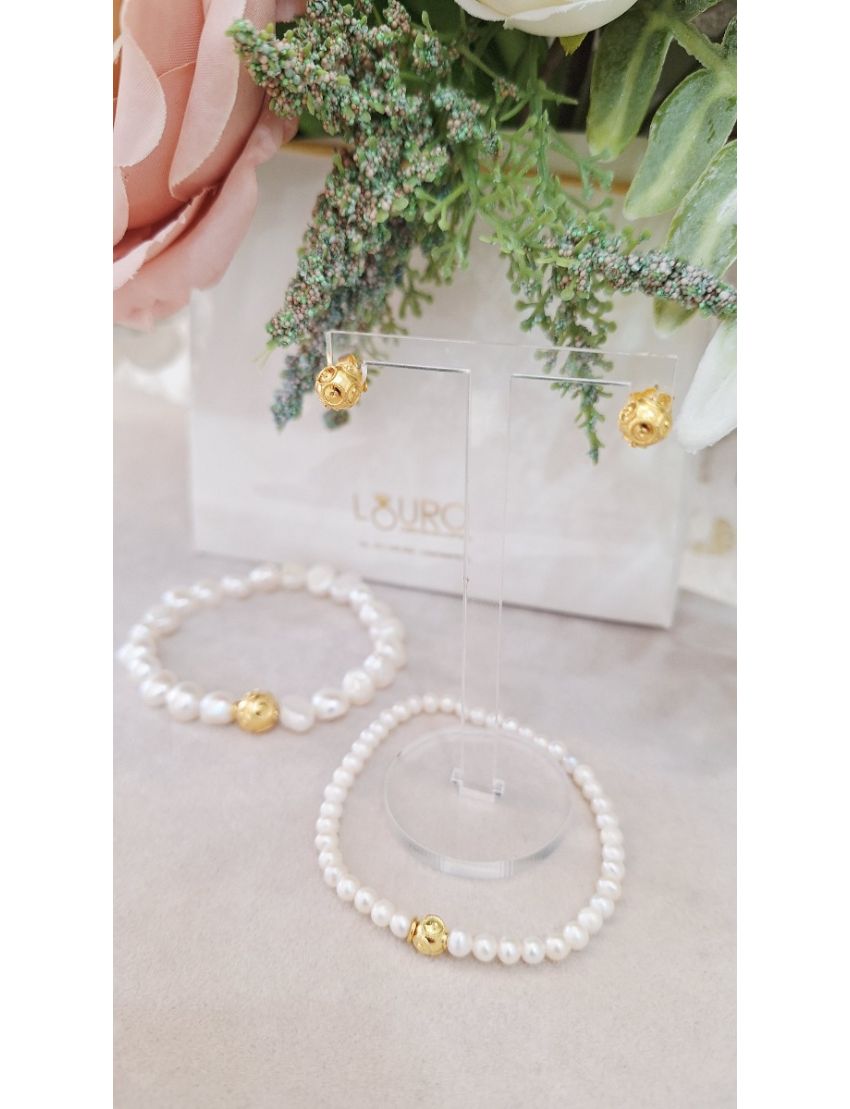 Pulseira Perolas Prata Bola de Viana G