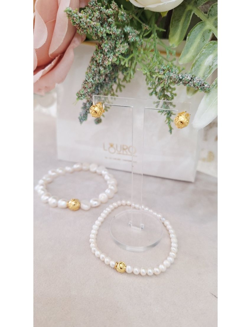 Pulseira Perolas Prata Bola de Viana P