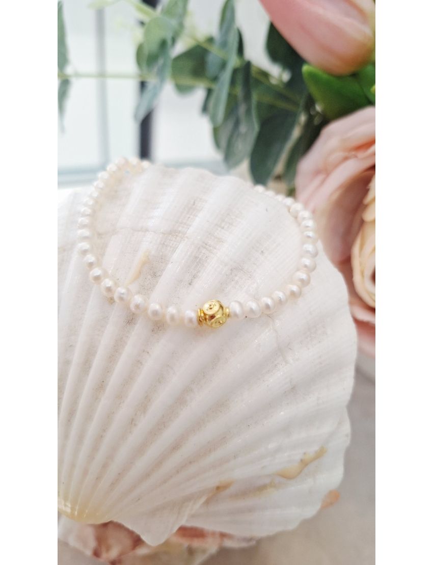 Pulseira Perolas Prata Bola de Viana P