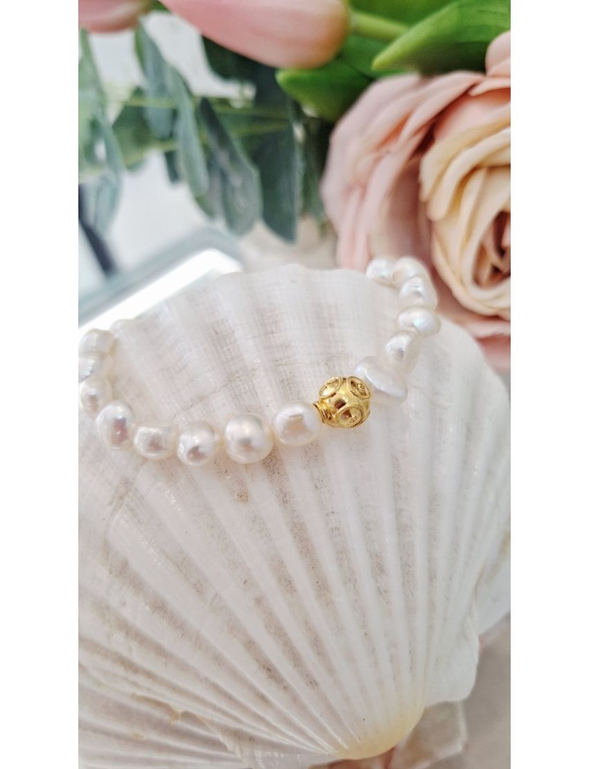 Pulseira Perolas Prata Bola de Viana G