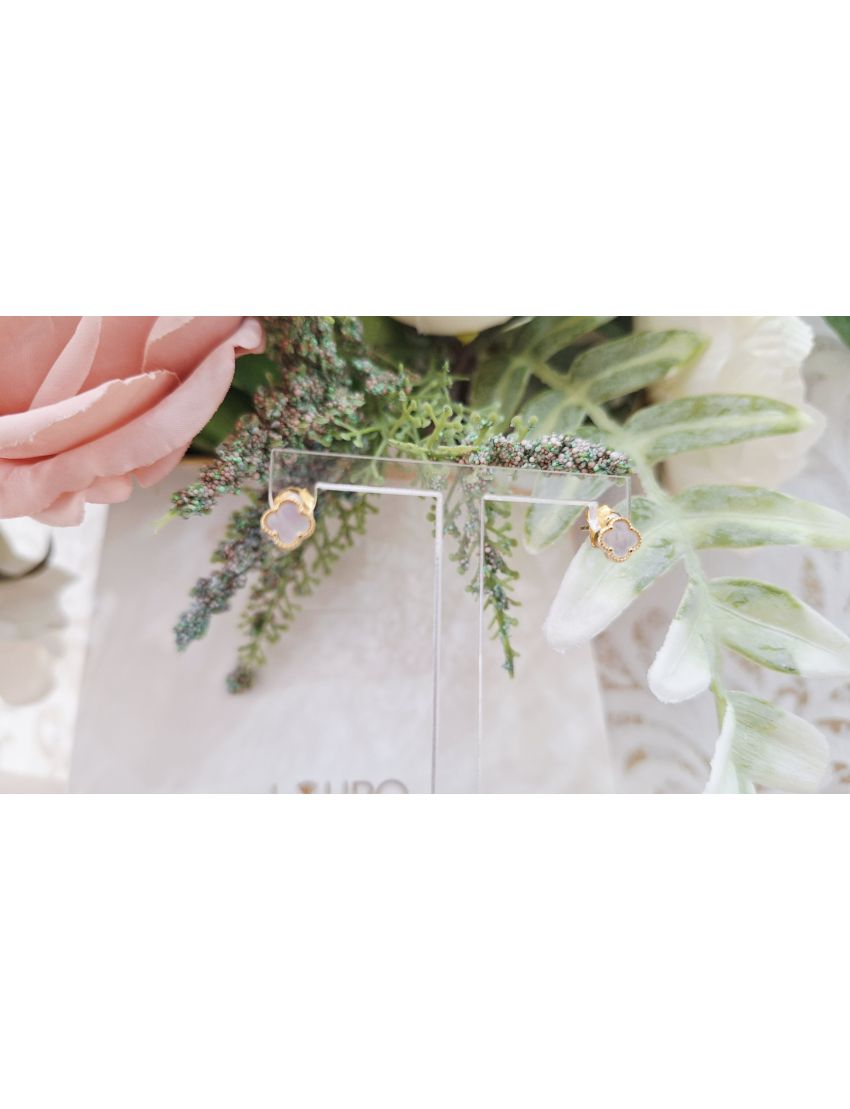 Brinco Prata Flor com Madreperola 