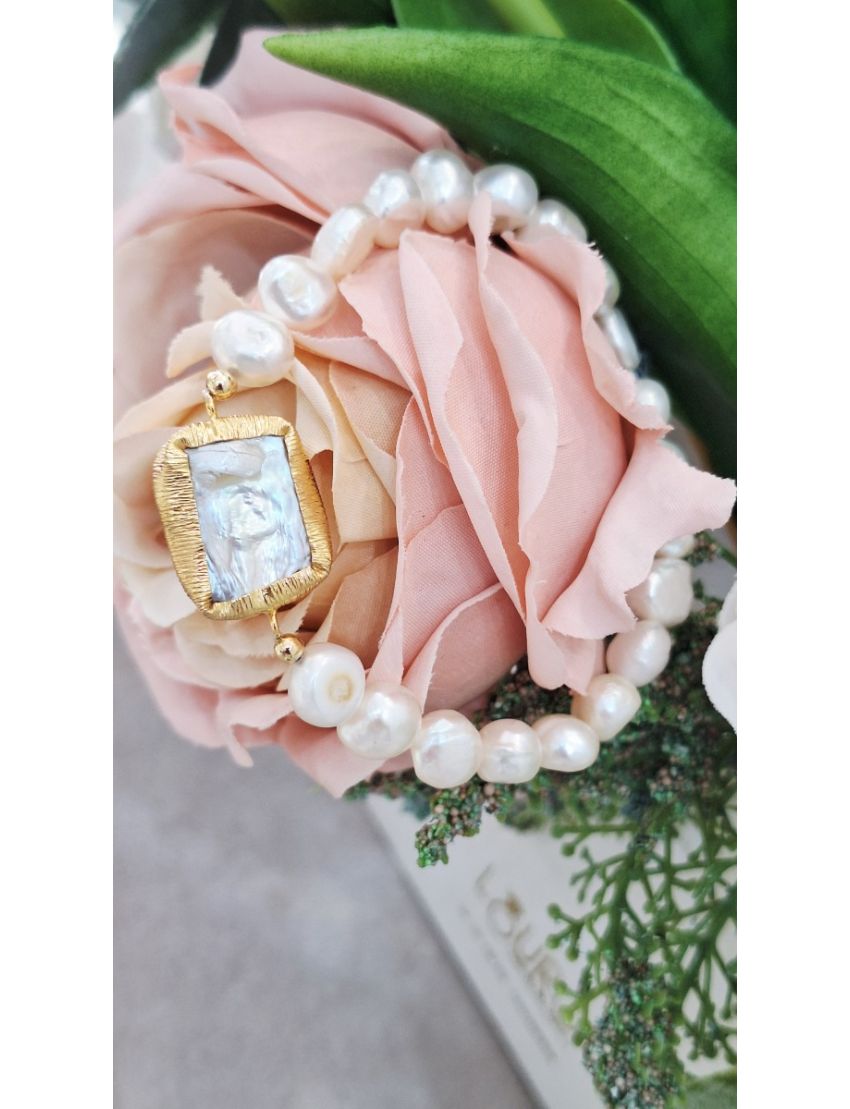 Pulseira Perolas e Prata