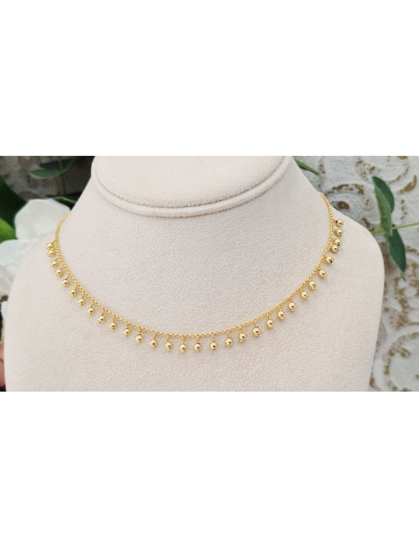 Fio Prata Dourada Bola pendentes