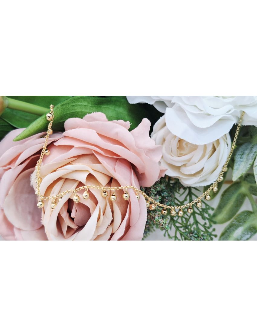 Fio Prata Dourada Bola pendentes