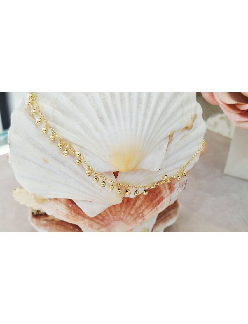 Fio Prata Dourada Bola pendentes