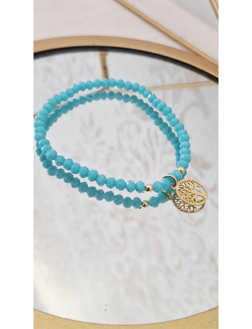 Pulseira  Missangas e Prata Azul