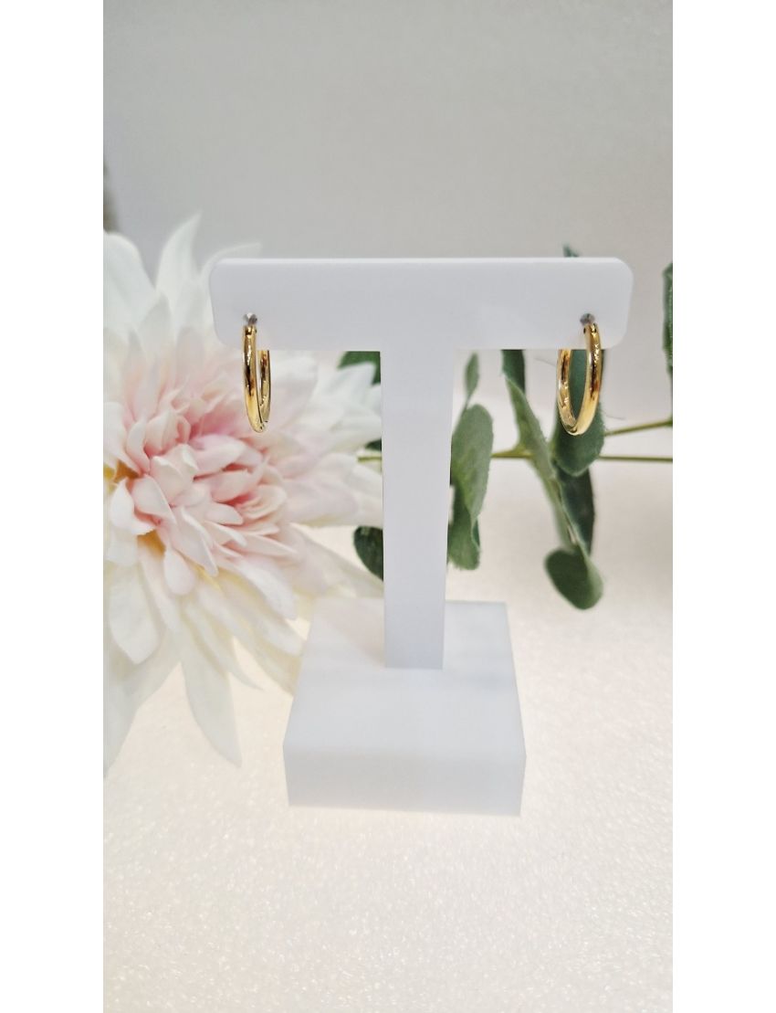 Argolas Aço Dourado Lotus 1,5cm