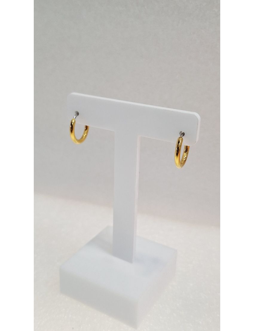 Argolas Aço Dourado Lotus 1cm