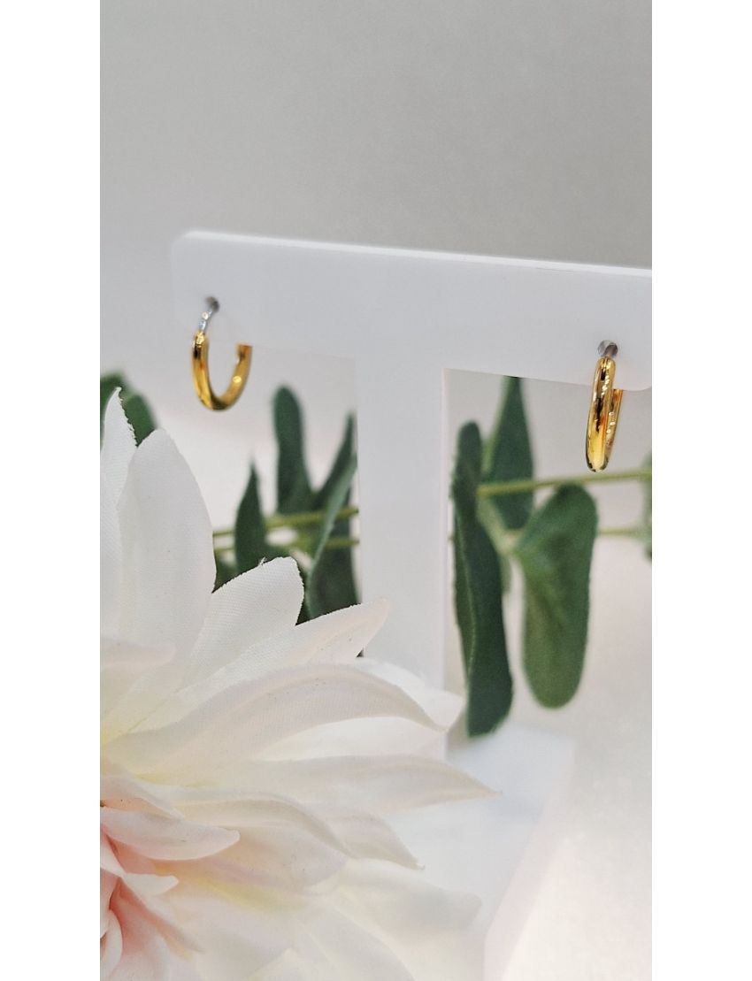 Argolas Aço Dourado Lotus 1cm