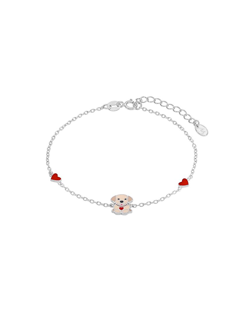 Pulseira Prata Marea Cão e Corações