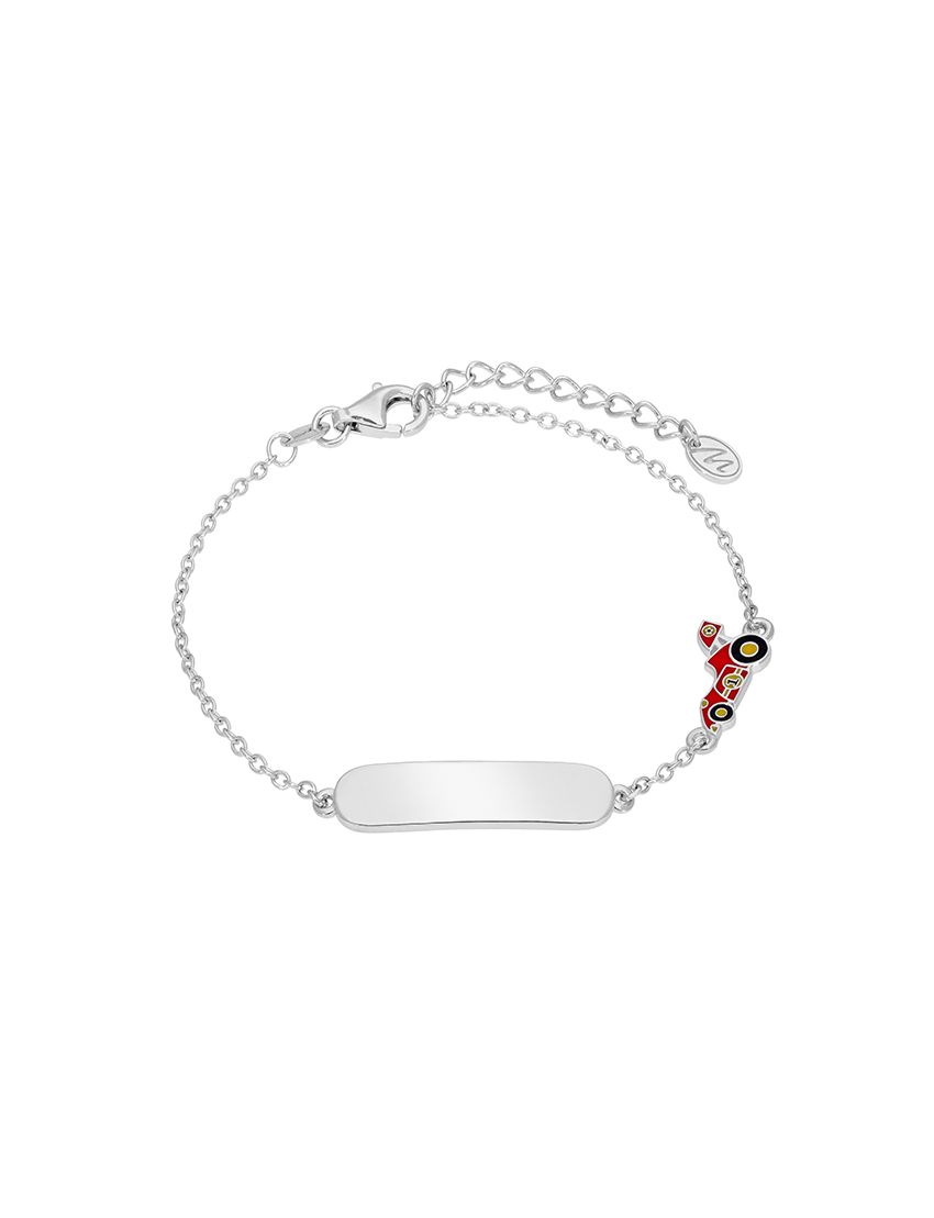 Pulseira Prata Marea  com chapa e carro de corrida