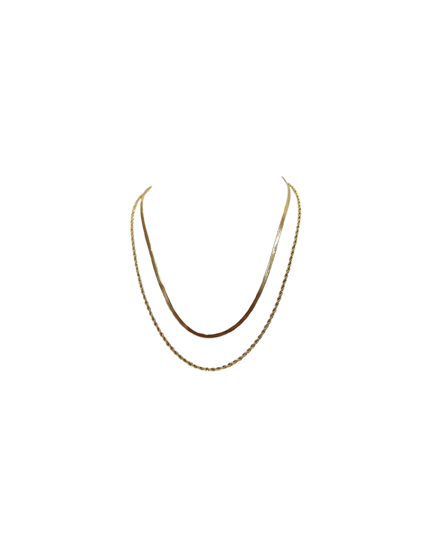 Colar duplo Aço Lotus D.