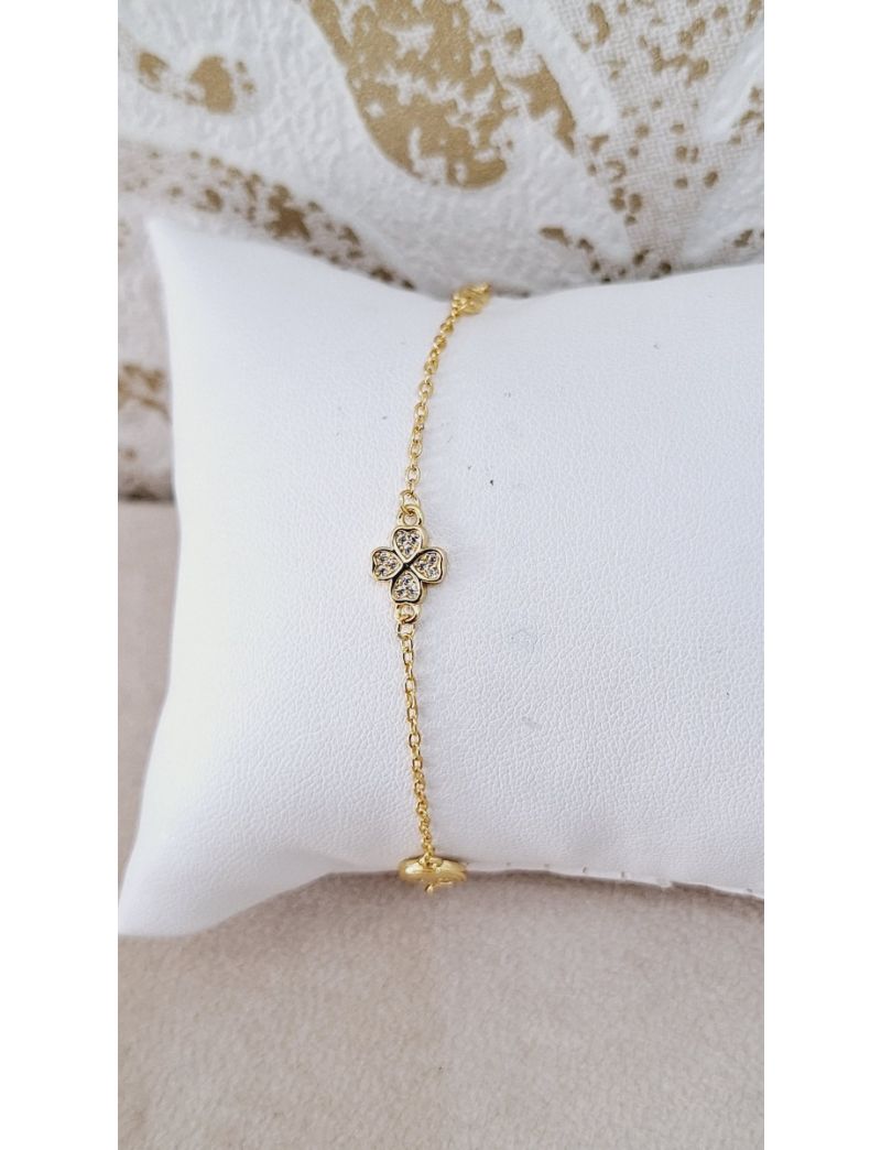 Pulseira Prata Dourada Infinito/Trevo/yin-yang