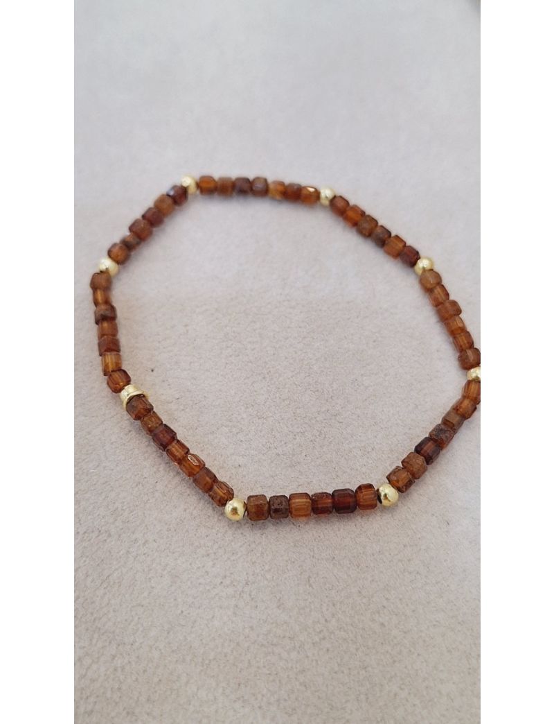 Pulseira Missangas e Prata castanha