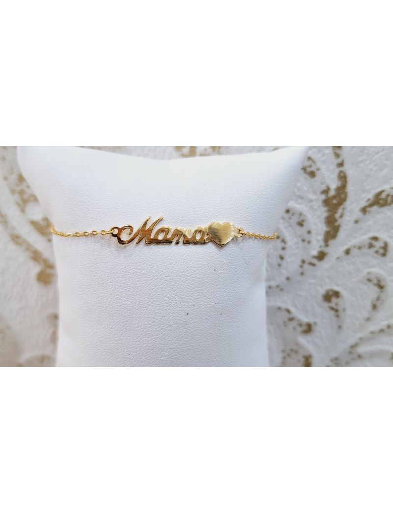 Pulseira Prata Dourada Mamã