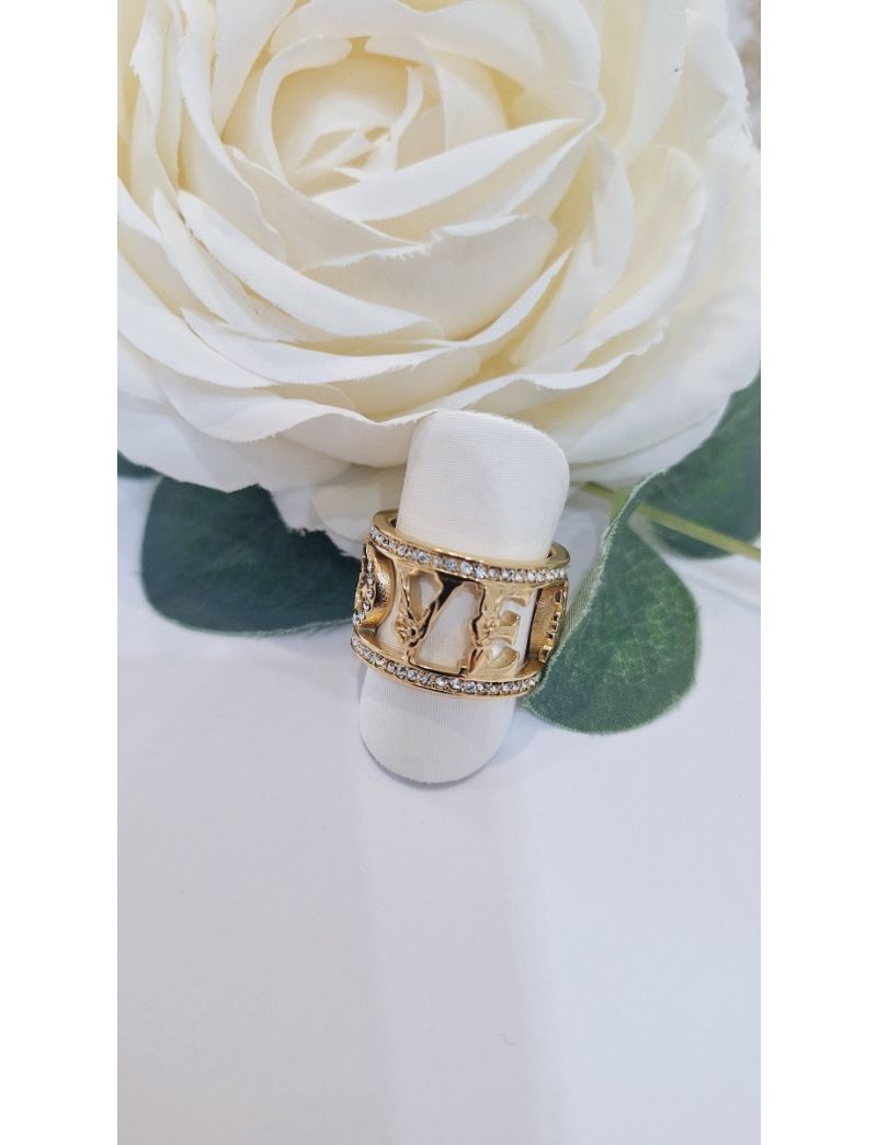 Anel Aço Guess Love D.