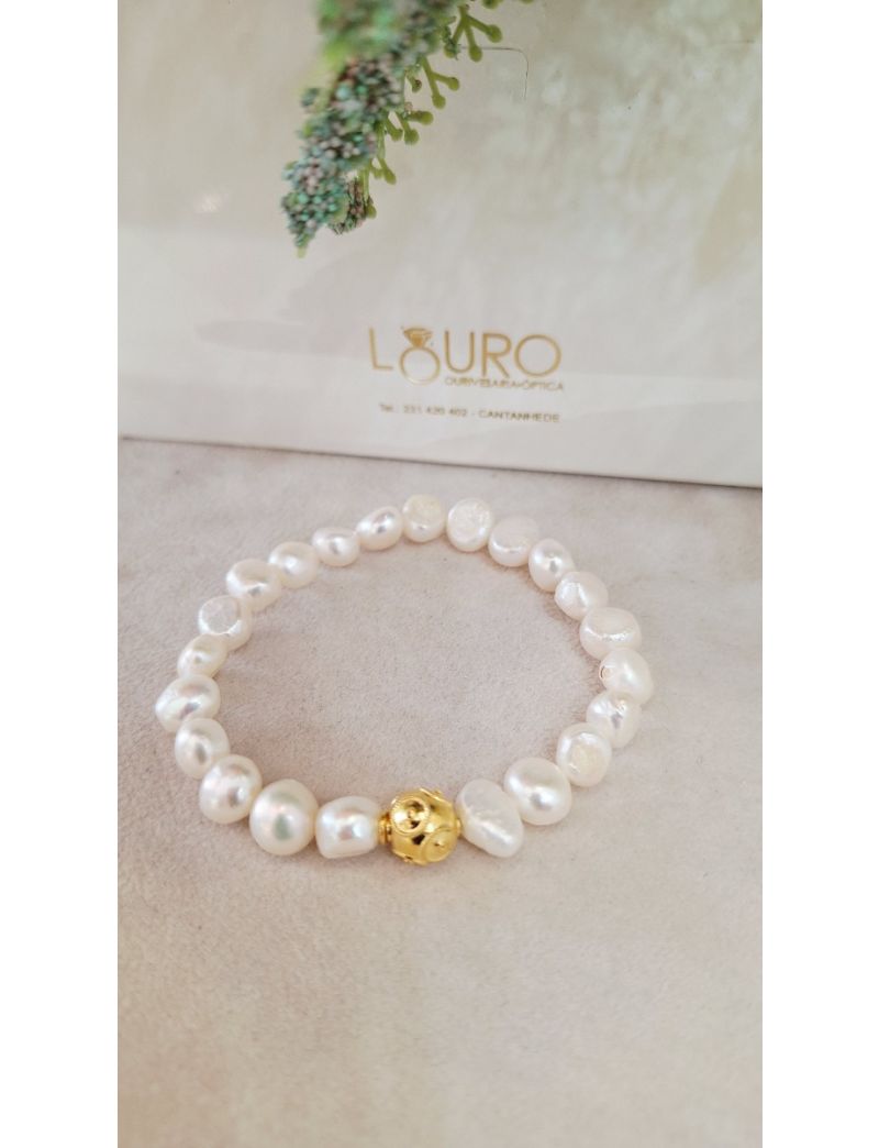 Pulseira Perolas Prata Bola de Viana G