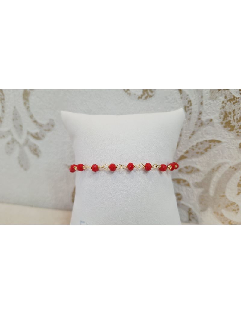 Pulseira Prata e pedras vermelhas