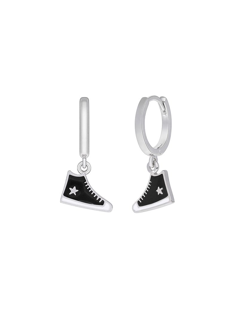 Argolas Prata Marea Ténis Preto