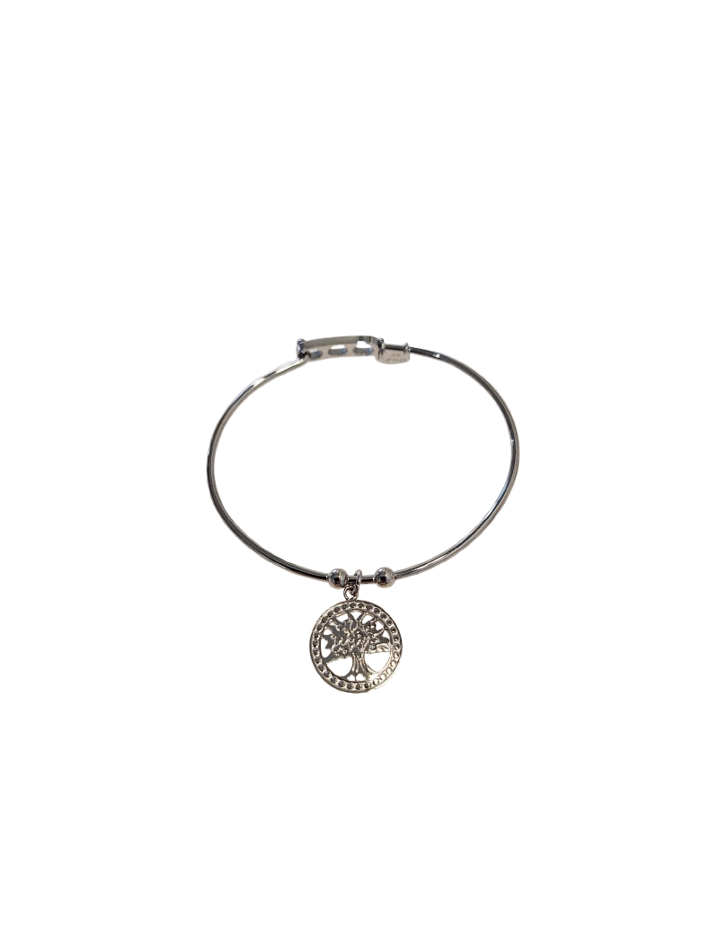 Pulseira Aço Lotus pendente Arvore da vida